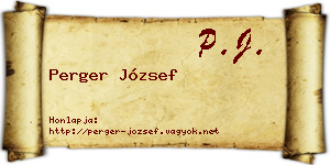 Perger József névjegykártya